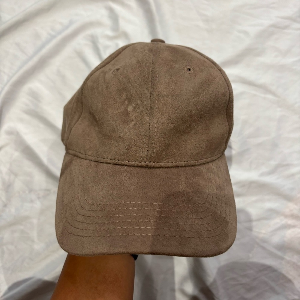 Rudsak Unisex Beige Suede Baseball Hat Cap